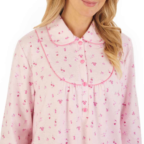 Slenderella Classic Cotton Flannel Nightdress in Pink ND06211