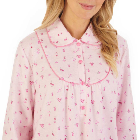 Slenderella Classic Cotton Flannel Nightdress in Pink ND06212