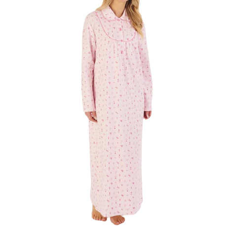 Slenderella Classic Cotton Flannel Nightdress in Pink ND06212