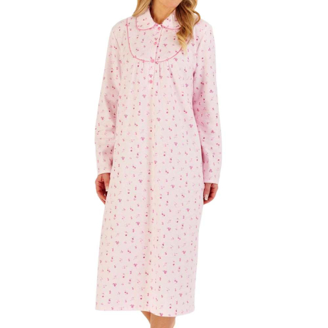 Classic Cotton Flannel 45 Inch Collar Nightdress