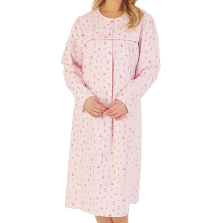 Slenderella Classic Cotton Flannel Nightdress in Pink ND06210