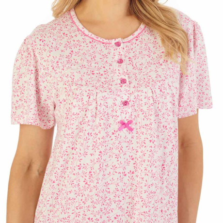 Close up of Slenderella Nightdress in Pink ND06101