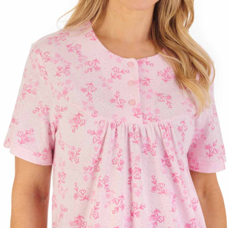 Close up of Slenderella Nightdress in Pink ND06105