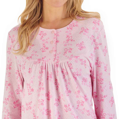 Close up of Slenderella Nightdress in Pink ND06108