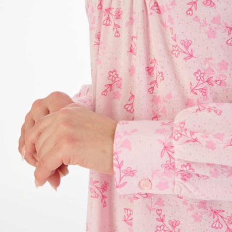 Sleeve Close Up of Slenderella Nightdress in Pink ND06108