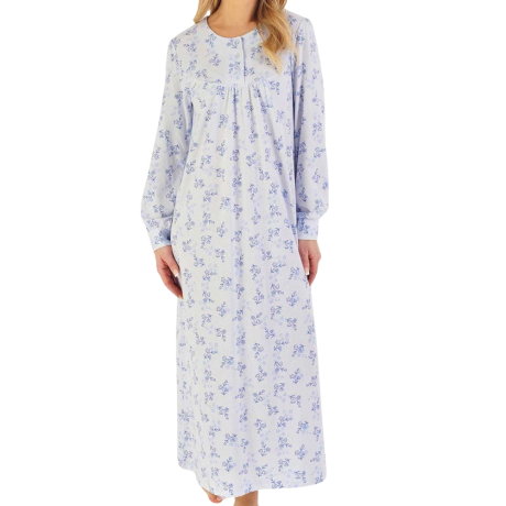 Floral Jacquard Longer Length 50 Inch Polycotton Nightdress