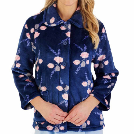 Camellia 3/4 Sleeve Button Through Fleece Bedjacket