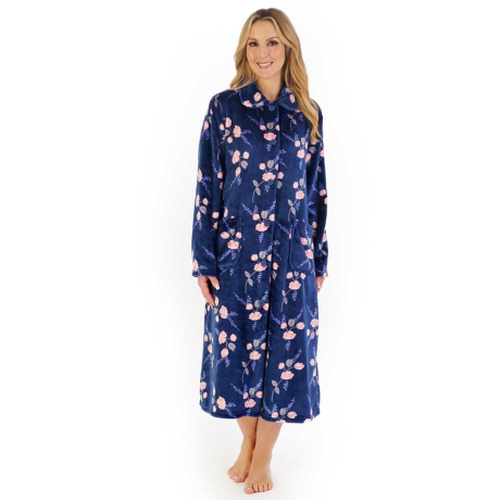 Slenderella Housecoat in Navy HC06311