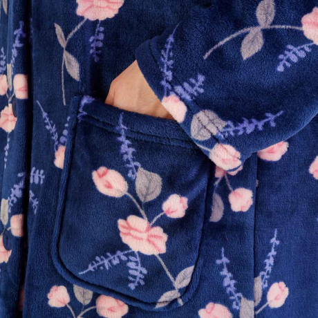 Pocket of Slenderella Housecoat in Navy HC06311