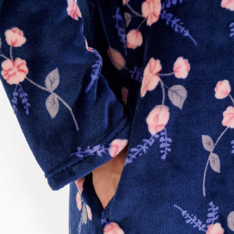 Pocket of Slenderella Housecoat in Navy HC06312