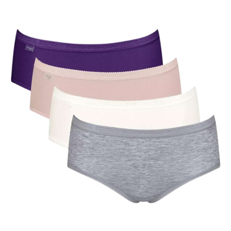 Sloggi Midi Briefs 4 Pack in multi violet MIDI