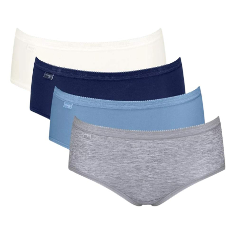 Sloggi Midi Briefs 4 Pack in multi blue MIDI