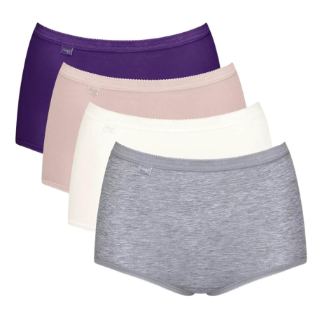 Sloggi Maxi Briefs 4 Pack in multi violet MAXI