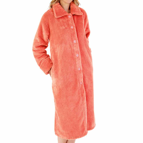 Slenderella Luxury Waffle Fleece Housecoat in Burnt Orange HC4327