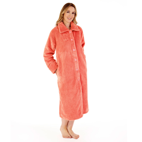 Slenderella Luxury Waffle Fleece Housecoat in Burnt Orange HC4327