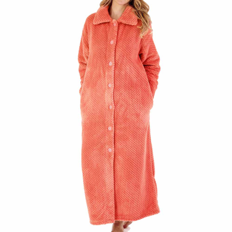 Slenderella Luxury Waffle Fleece Housecoat in Burnt Orange HC4328