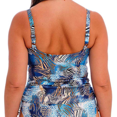 Backview of Fantasie Swim Seraya Sands Tankini Top in Denim FS503751