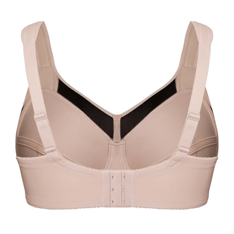 Backview of Ulla Dessous Kate Underwired Sports Bra In Biscuit 6024