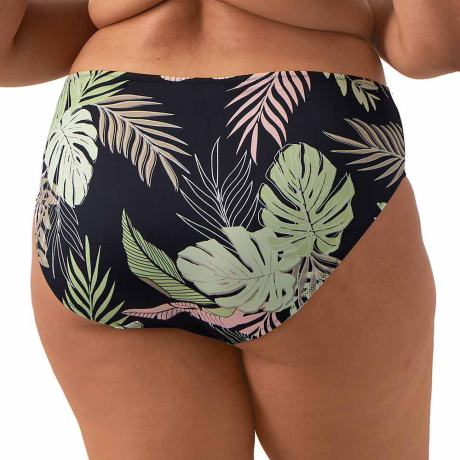 Backview of Elomi Swim Tropical Retreat Bikini Briefs In Black ES801972