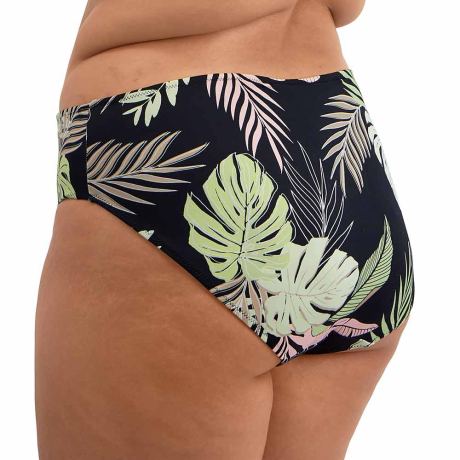 Sideview of Elomi Swim Tropical Retreat Bikini Briefs In Black ES801972