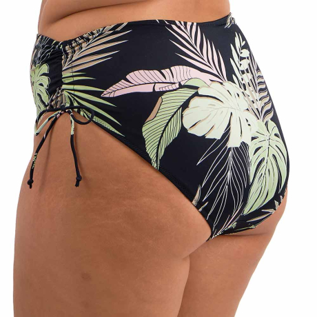 Sideview of Elomi Swim Tropical Retreat Bikini Briefs In Black ES801973