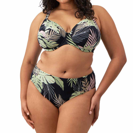 Elomi Swim Tropical Retreat Bikini Top and Briefs In Black ES801902 and ES801972