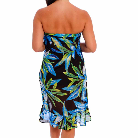 Backview of Fantasie Swim Talm Beach Sarong In Black FS505091