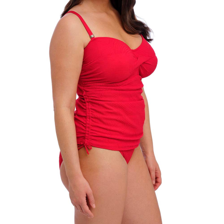 Sideview of Fantasie Swim Ottawa Tankini Top and Bikini Briefs in Radiant Red FS6356 and FS6497