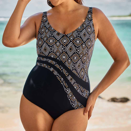 Anita Swimwear Tribal Glam Luella Swimsuit In Black/Gold 7317
