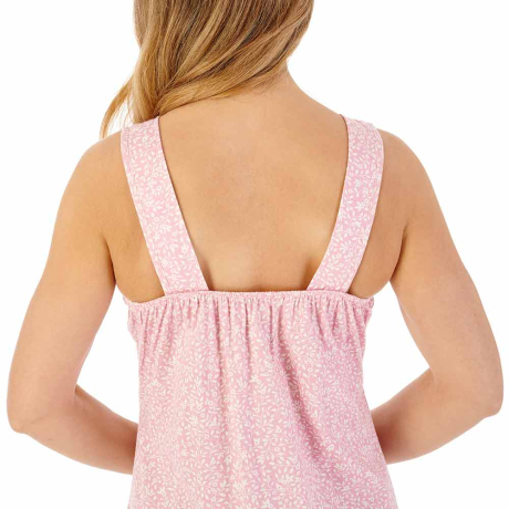 Backview of Slenderella Wild Thyme Nightdress In Pink ND08110
