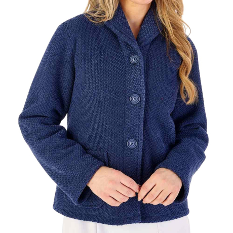 Soft Waffle Button Front 24 Inch Bedjacket