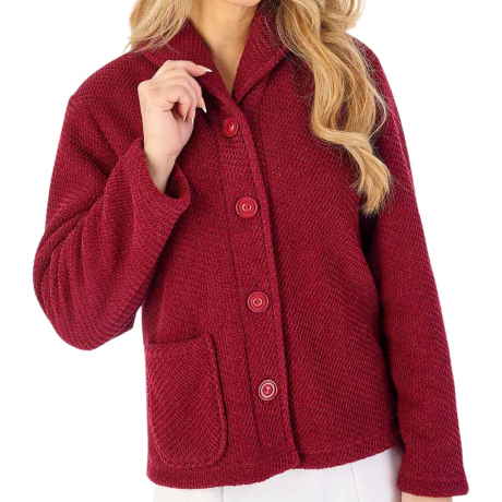 Soft Waffle Button Front 24 Inch Bedjacket