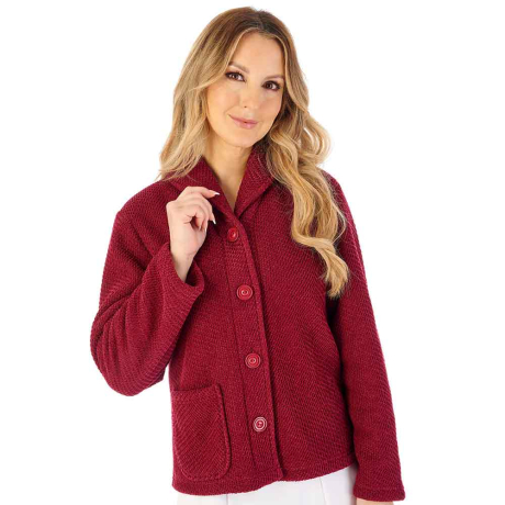 Slenderella Soft Waffle Bedjacket In Raspberry BJ08331
