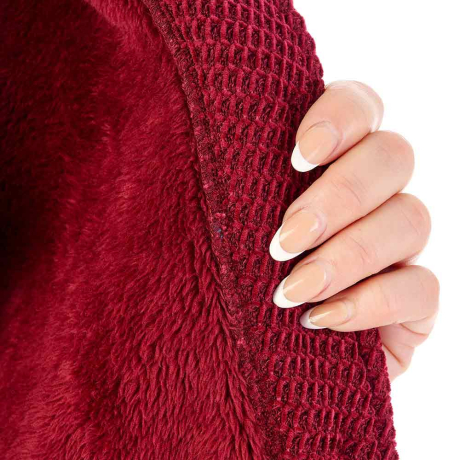 Lining of Slenderella Soft Waffle Bedjacket In Raspberry BJ08331
