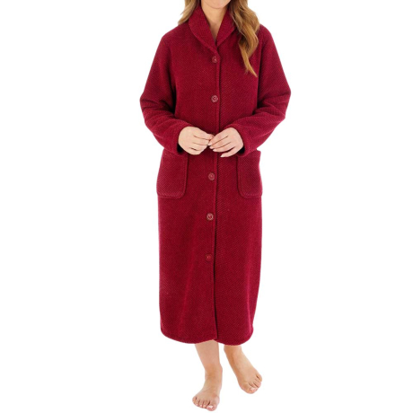Soft Waffle Button Opening 46 Inch Housecoat