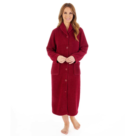 Slenderella Soft Waffle Housecoat In Raspberry HC08332
