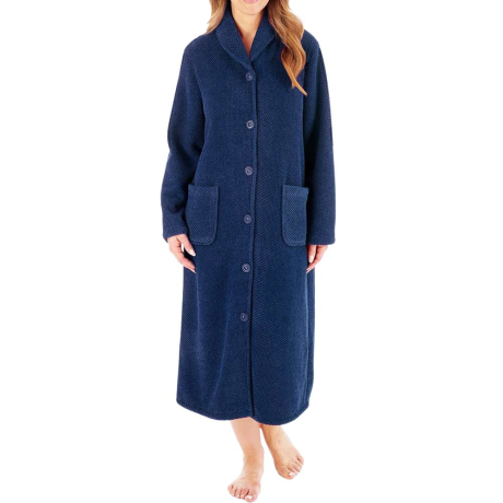 Soft Waffle Button Opening 46 Inch Housecoat