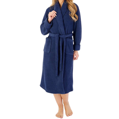 Soft Waffle Shawl Collar 46 Inch Wrap Housecoat