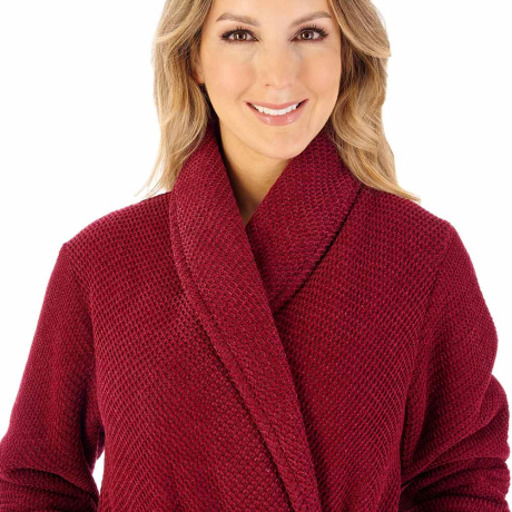 Slenderella Soft Waffle Housecoat In Raspberry HC08333
