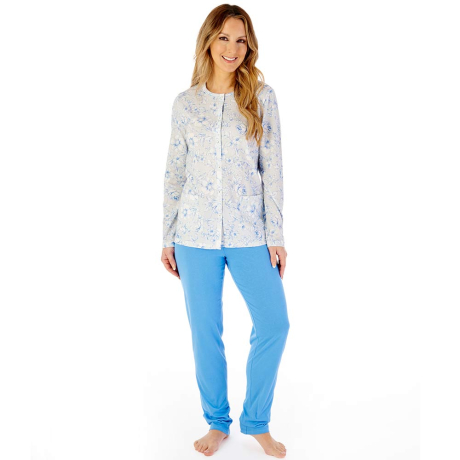 Slenderella Windflower Pyjamas In Blue PJ08117
