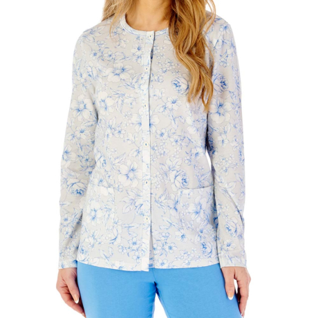 Slenderella Windflower Pyjamas In Blue PJ08117
