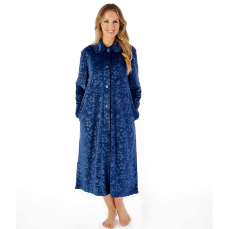 Slenderella Housecoat in Navy HC08346
