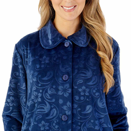 Slenderella Housecoat in Navy HC08346
