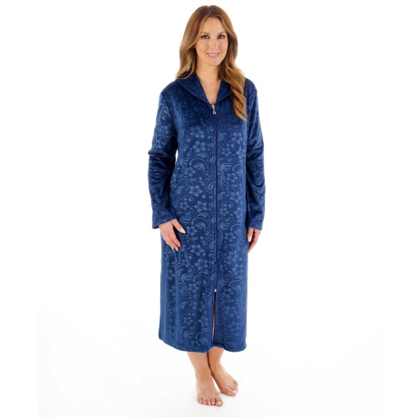 Slenderella Housecoat in Navy HC08347

