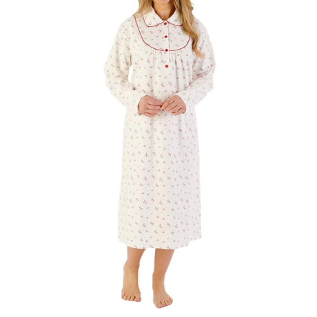 Tulip Brushed Cotton Buttoned Top 45 Inch Nightdress