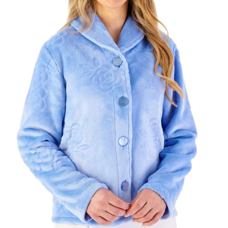 Winter Rose Long Sleeve Buttoned Bed Jacket