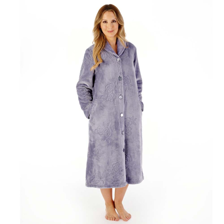 Slenderella Housecoat In Grey HC08316
