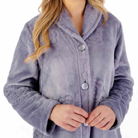 Slenderella Housecoat In Grey HC08316
