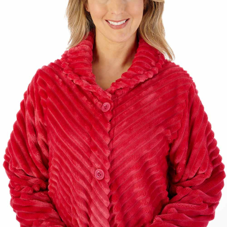Slenderella Housecoat In Raspberry HC08301
