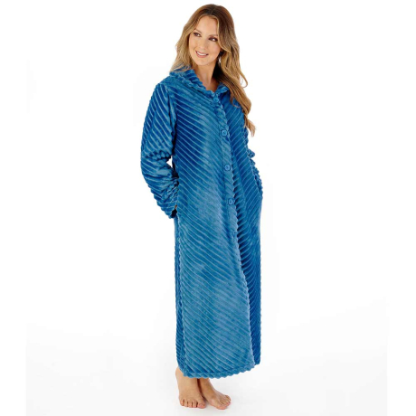Slenderella Housecoat In Teal HC08301
